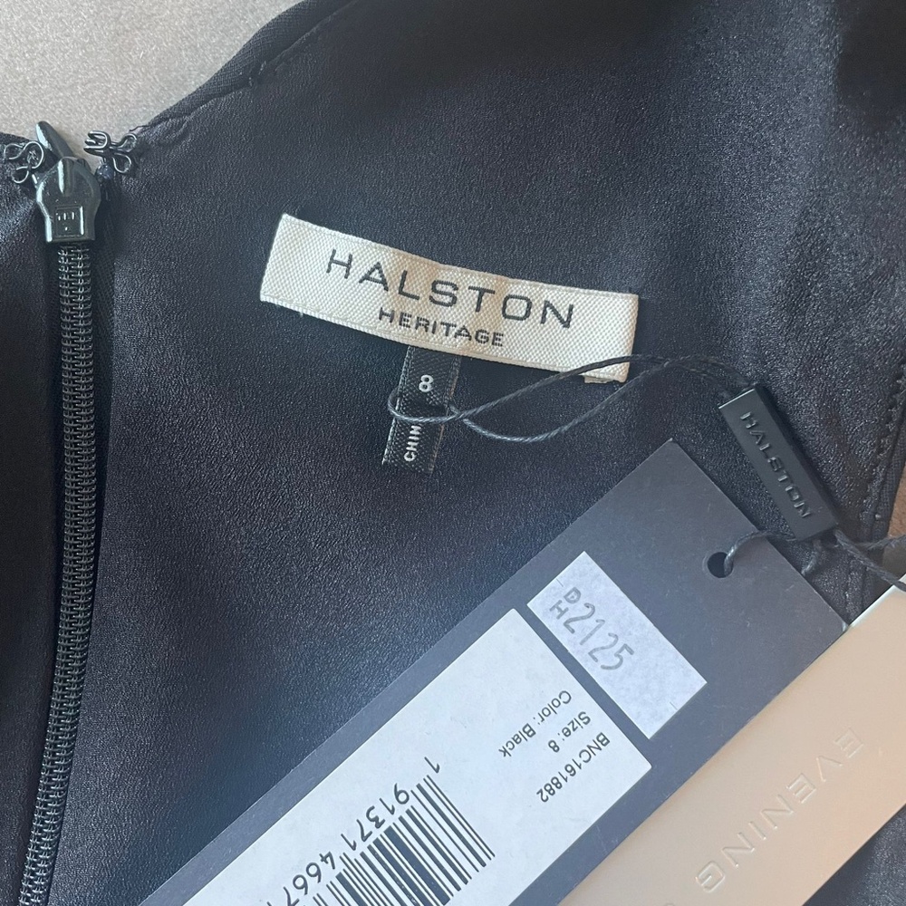 Halston Black Ruffle Maxi - Picture 8 of 9